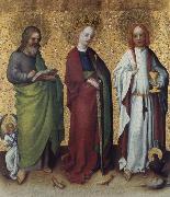 Stefan Lochner Saints Matthew,Catherine of Alexandria and John the Vangelist Sweden oil painting artist